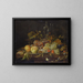 Stillleben mit Früchten, Blechplatte und Weingläser - Abraham Mignon — gerahmtes Bild an der Wand