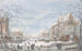 Schneefall über einer holländischen Stadt - Abraham Rademaker — Ansicht des Kunstwerks