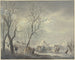 Winterlandschaft-Gemälde, Eislaufen auf dem Kanal, ein Husar umarmt ein Mädchen mit einem Getränk - Abraham Teerlink — Ansicht des Kunstwerks