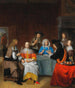 Ein Interieur mit einer eleganten Gesellschaft beim Kartenspielen - Abraham van Dijck — Ansicht des Kunstwerks