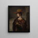 Saskia van Uylenburgh, die Frau des Künstlers Rembrandt - Abraham van Dijck — gerahmtes Bild an der Wand