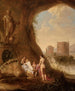 Nymphe in einer Höhle bei einer zerstörten Statue - Abraham van Cuylenborch — Ansicht des Kunstwerks
