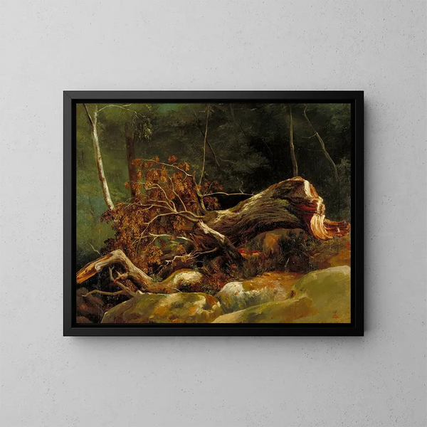 La branche tombée Fontainebleau - Achille Etna Michallon — gerahmtes Bild an der Wand
