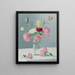 Vase de roses - Achille Laugé — gerahmtes Bild an der Wand