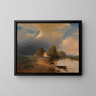 Adalbert Stifter - Partie aus den westungarischen Donauauen mit aufsteigendem Gewitter.webp