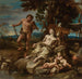 Adam und Eva mit den Kindern Kain und Abel - Lorenzo De Ferrari — Ansicht des Kunstwerks