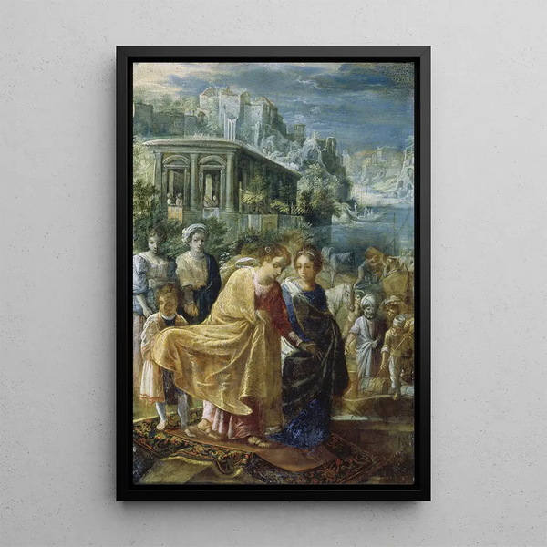 L'embarquement de l'impératrice Hélène - Adam Elsheimer — gerahmtes Bild an der Wand
