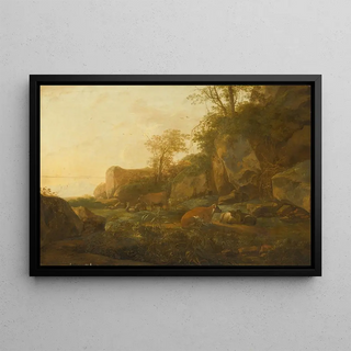 Adam Pynacker - A mountainous landscape with cattle.webp