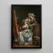 Selbstporträt mit zwei Schülerinnen Marie Gabrielle Capet und Marie Marguerite Carreaux de Rosemond - Adélaïde Labille-Guiard — gerahmtes Bild an der Wand