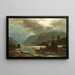 Ein See bei Vollmondnacht - Adolf Chwala — gerahmtes Bild an der Wand
