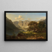 Ein Bergsee mit Hirten - Adolf Chwala — gerahmtes Bild an der Wand
