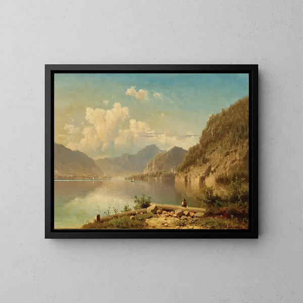 Eine Szene am Wolfgangsee - Adolf Chwala — gerahmtes Bild an der Wand