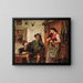 Ein Jäger mit Alpin Dachsbracke Welpen - Adolf Eberle — gerahmtes Bild an der Wand