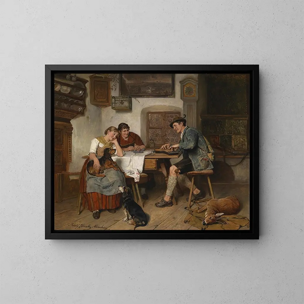 Unterhaltungsmusik auf der Alm - Adolf Eberle — gerahmtes Bild an der Wand