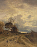 Landschaftsbild des Abends im Herbst mit einer Herde Schafe, die zurückkehrt - Adolf Heinrich Lier — Ansicht des Kunstwerks
