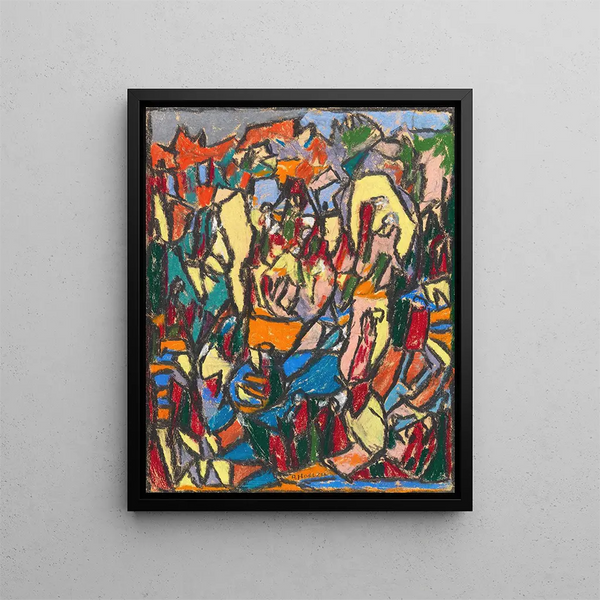 Landschaft lebendig - Adolf Hölzel — gerahmtes Bild an der Wand