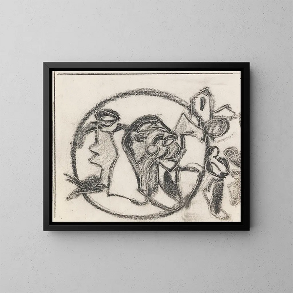 Im Kreis - Adolf Hölzel — gerahmtes Bild an der Wand