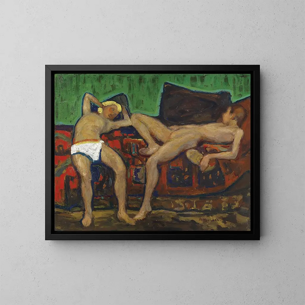 Zwei ruhende Nackte - Adolf Hölzel — gerahmtes Bild an der Wand