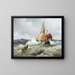 Fischerboot in unruhiger See - Adolf Kaufmann — gerahmtes Bild an der Wand