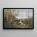 Landschaftsbild eines herbstlichen Landes in der Nähe eines Birkenhains - Adolf Kaufmann — gerahmtes Bild an der Wand