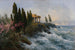 Mediterranes Landschaft mit antikem Tempel - Adolf Kaufmann — Ansicht des Kunstwerks