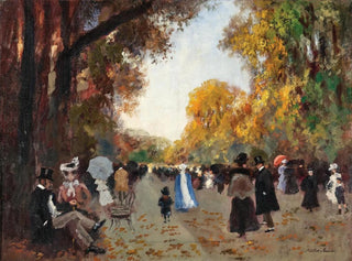 Adolf Leonhard MllerCassel - Promenade in the Tiergarten in Berlin.webp