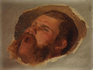 Adolf Schrdter - Studie eines zurckgeneigten Mnnerkopfes.webp