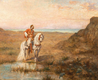 Adolf Schreyer - A Rider in a Landscape.webp