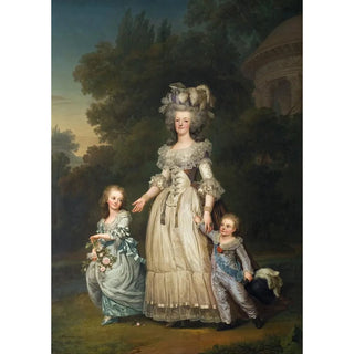 Adolf Ulrik Wertmller - Queen Marie Antoinette Of France And Two Of Her Children Walking In The Park Of Trianon.webp