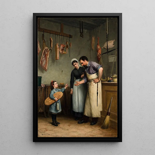 Etwas für die Katze - Adolf von Becker — gerahmtes Bild an der Wand