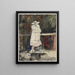 Frau stehend vor einem Geländer, Rückansicht - Adolf der Graf — gerahmtes Bild an der Wand