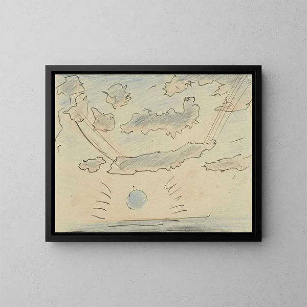 Studie der Wolken mit Sonne - Adolf der Graf — gerahmtes Bild an der Wand