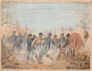 Adolph Metzner - Camp of the Thirtysecond Regiment Indiana Volunteers Company A near Stones River Tennessee January 1863.webp