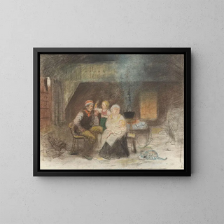 Adolph Tidemand - Familiegruppe i en bondestue.webp
