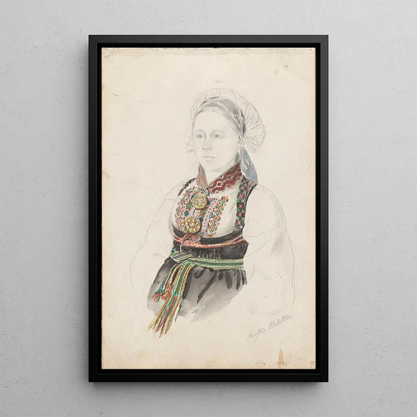 Reproduktion des Gemäldes Kirsti Olsdotter Heddal - Adolph Tidemand
