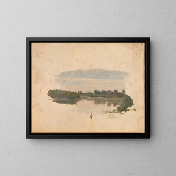 Landschaftsstudie - Adolph Tidemand — gerahmtes Bild an der Wand