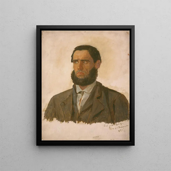 Portrait des Gefangenen Carl Gustav Svendsen - Adolph Tidemand — gerahmtes Bild an der Wand
