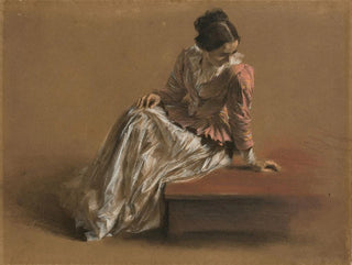 Émilie in roter Bluse - Adolph von Menzel — Ansicht des Kunstwerks