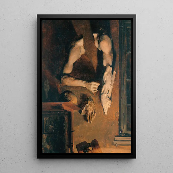 Reproduktion des Gemäldes Wand des Ateliers - Adolph von Menzel