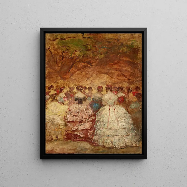 Eine Feier in den Tuileries - Adolphe Monticelli — gerahmtes Bild an der Wand