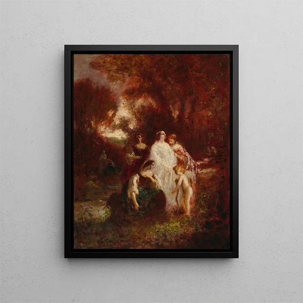 Figuren im Wald - Adolphe Monticelli — gerahmtes Bild an der Wand
