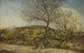 Adolphe Monticelli - Landschap met bloeiende boomgaard.webp