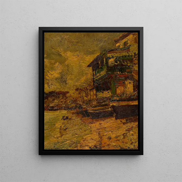 Restaurant Bernard in Estaque - Adolphe Monticelli — gerahmtes Bild an der Wand
