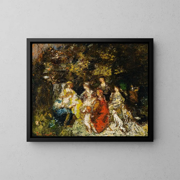 Le Décaméron - Adolphe Monticelli — gerahmtes Bild an der Wand