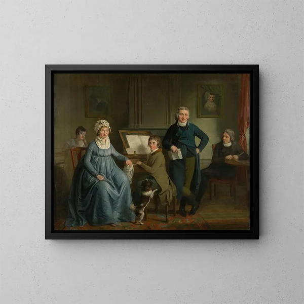 Familie von Musikern - Adriaan de Lelie — gerahmtes Bild an der Wand