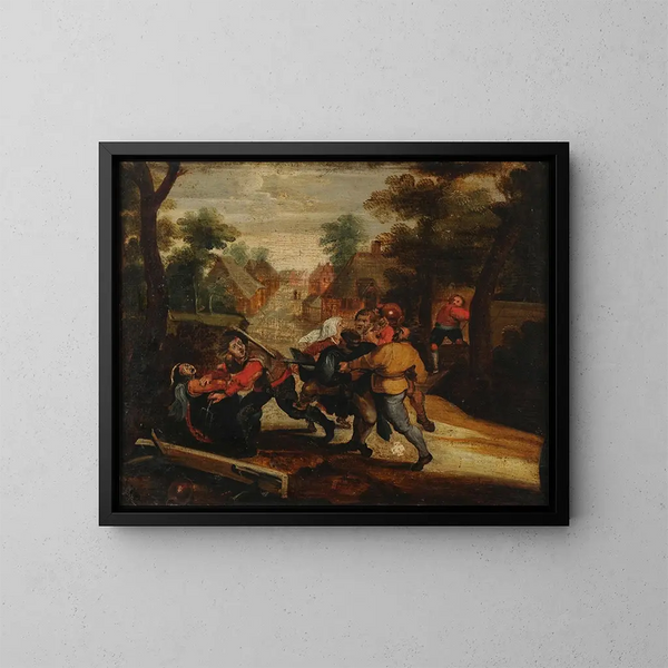 Die Kartenspielszene - Adriaen Brouwer — gerahmtes Bild an der Wand