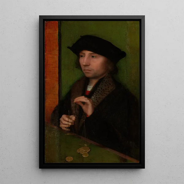 Reproduktion des Gemäldes Mann, der Gold wiegt - Adriaen Isenbrandt