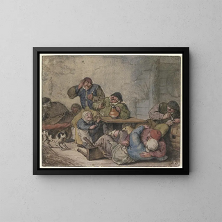 Adriaen van Ostade - Ausgelassene Bauern im Wirtshaus.webp