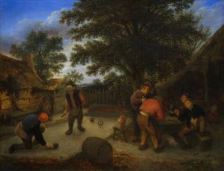 Adriaen van Ostade - Ballplayers in the inn garden.webp