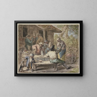 Adriaen van Ostade - Bauern mit Kindern vor einem Haus.webp